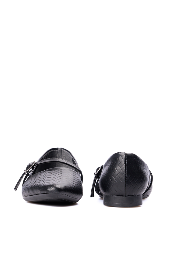 Swell Soft 04 128 Sıyah Baskı Bayan Babet Ayakkabı