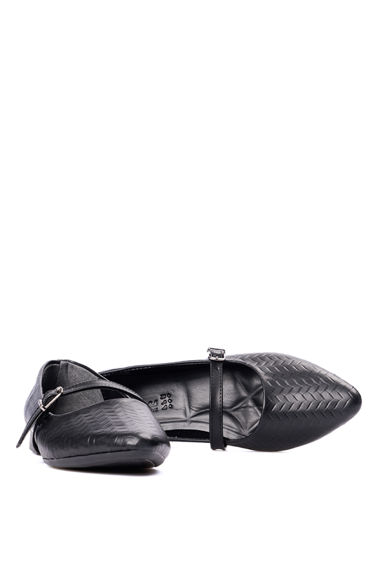 Swell Soft 04 128 Sıyah Baskı Bayan Babet Ayakkabı