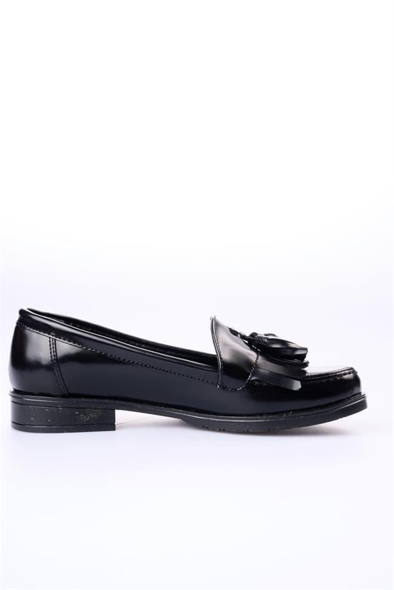Swell Soft 10C01-01 Siyah Rugan Kadın Loafer Ayakkabı