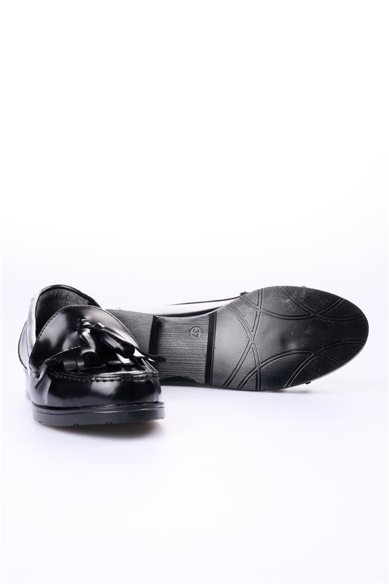 Swell Soft 10C01-01 Siyah Rugan Kadın Loafer Ayakkabı