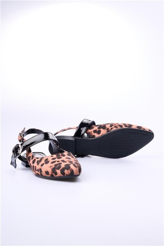Swell Soft 32-800 Taba Leopar Kadın Babet Ayakkabı