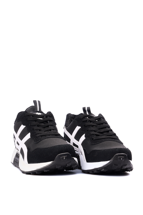 Tekın 120 Sıyah-Beyaz Grs Sneaker Ayakkabı