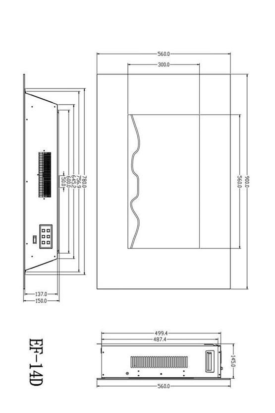 Tektes Elektrikli Şömine 90 Cm Isıtmasız Tek Renkli Bluetoohlu