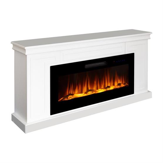 Tektes Dekoratif Elektrikli Şömine Beyaz Kasalı 150 Cm 8 Renkli Alev Sesli Bluetoothlu Wifi Uygulamalı