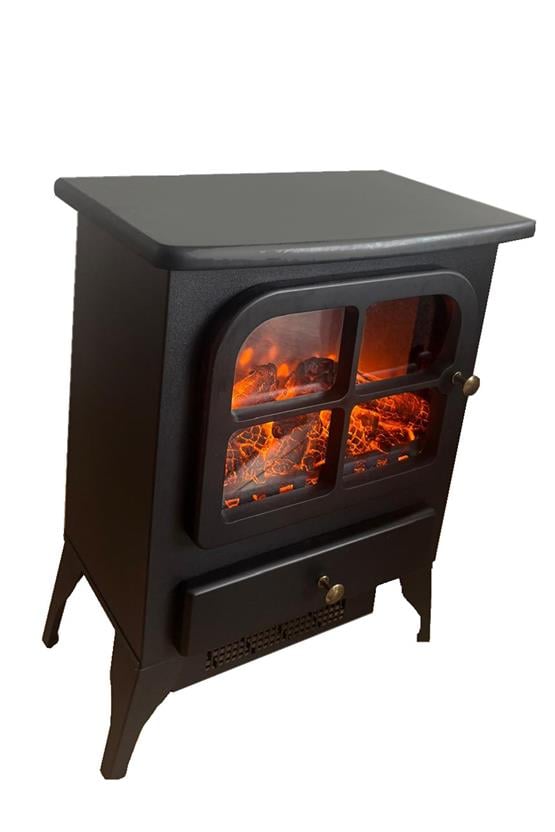 Tektes Elektrikli Şömine Isıtıcı 1850W Fanlı, Gerçek Alev Efektli Dekoratif Soba 