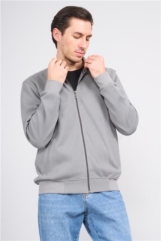 Troy Füme Erkek Pike Dik Yaka Sweatshirt