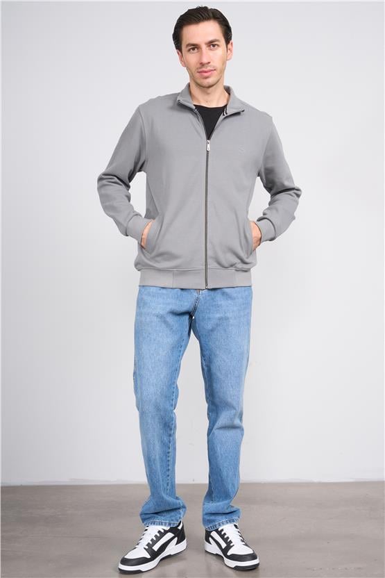 Troy Füme Erkek Pike Dik Yaka Sweatshirt