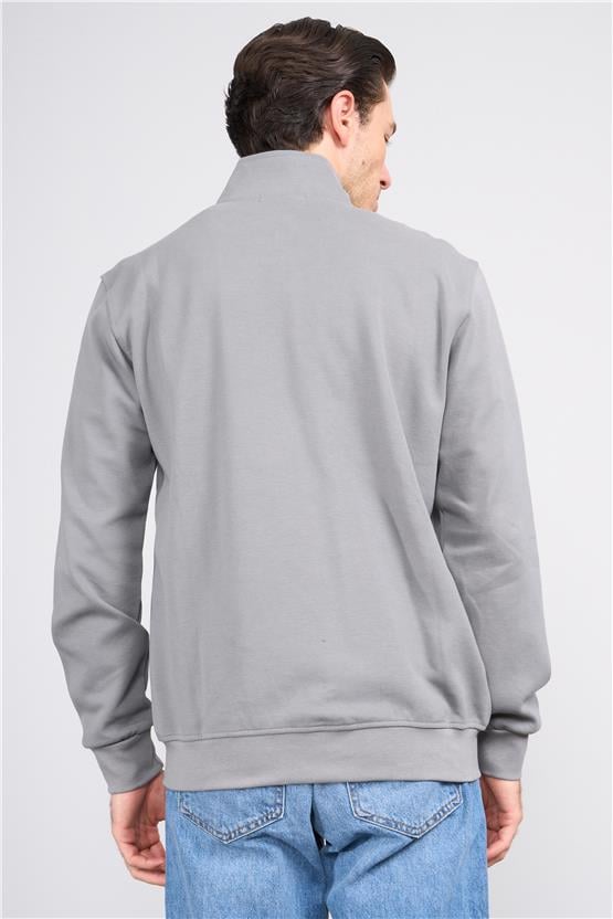 Troy Füme Erkek Pike Dik Yaka Sweatshirt