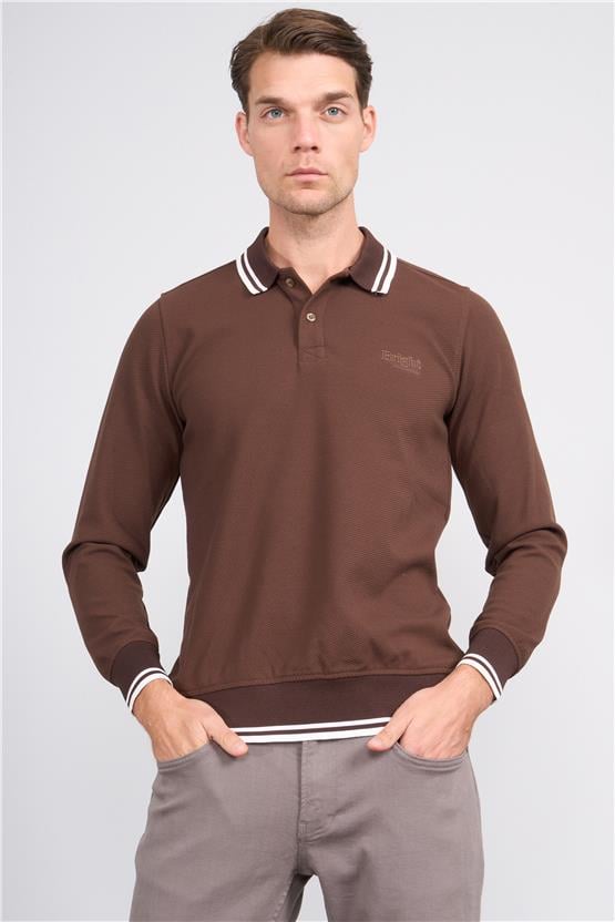 Troy Kahve Erkek Fox Patlı Sweatshirt