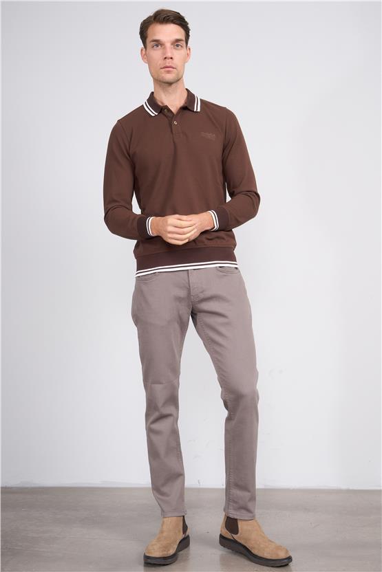 Troy Kahve Erkek Fox Patlı Sweatshirt