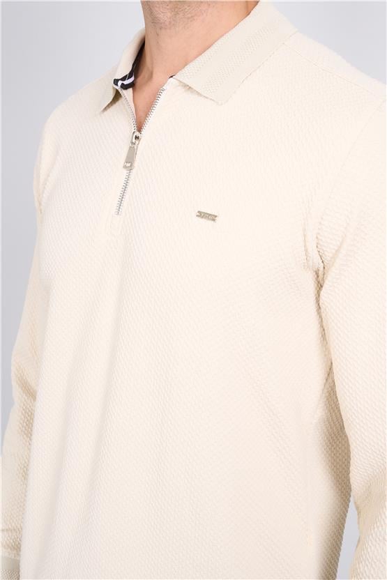 Troy Kemik Erkek Yelpaze Fermuarlı Sweatshirt