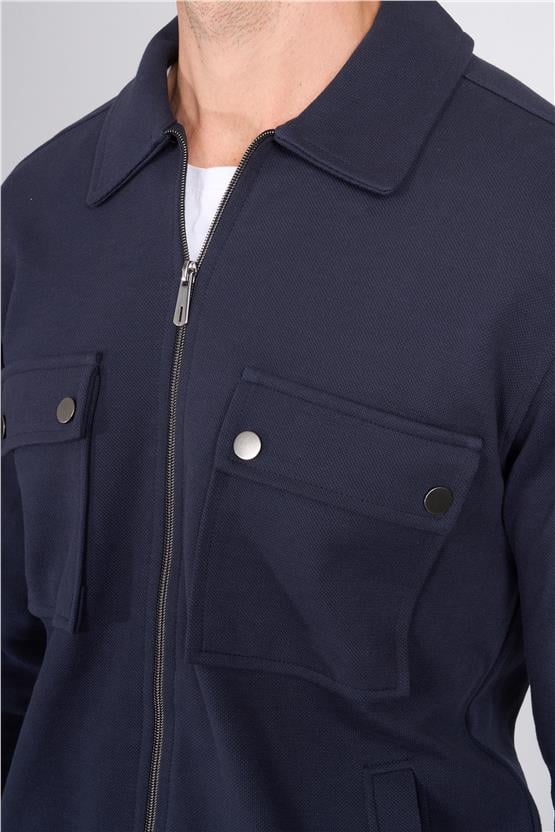 Troy Lacivert Erkek Pike Cepli Sweatshirt