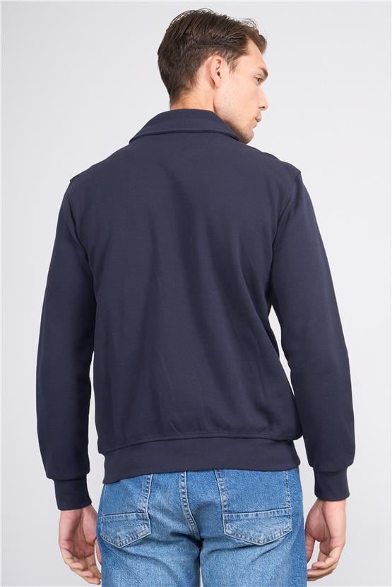Troy Lacivert Erkek Pike Cepli Sweatshirt