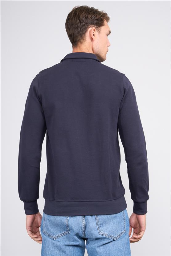 Troy Lacivert Erkek Pike Patlı Sweatshirt