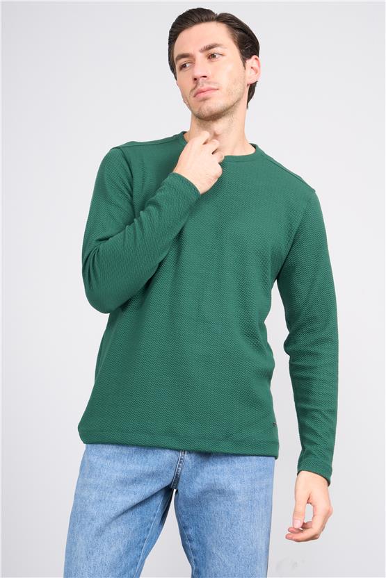 Troy Nefti Erkek Dalga Simit Yaka Sweatshirt