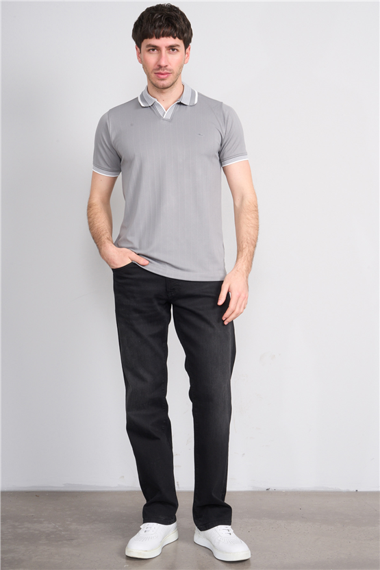 Troy Y26 26542 Füme Erkek Cupra V Pat Polo T-Shirt