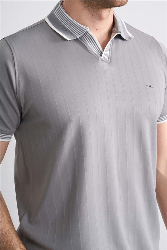 Troy Y26 26542 Füme Erkek Cupra V Pat Polo T-Shirt