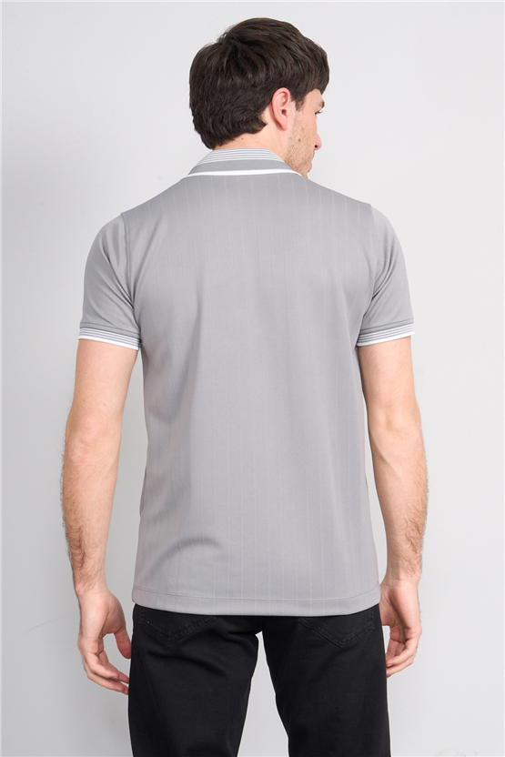 Troy Y26 26542 Füme Erkek Cupra V Pat Polo T-Shirt