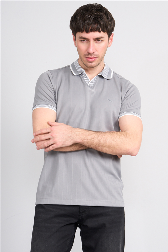 Troy Y26 26542 Füme Erkek Cupra V Pat Polo T-Shirt