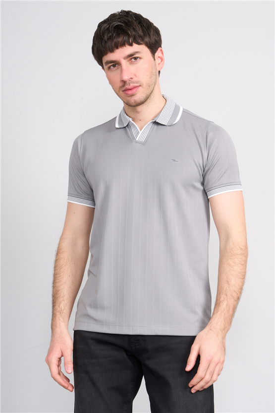 Troy Y26 26542 Füme Erkek Cupra V Pat Polo T-Shirt