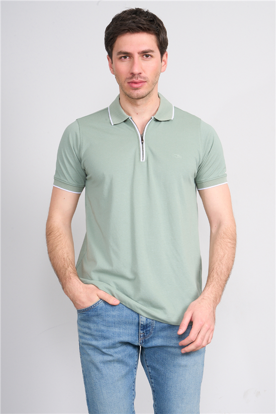 Troy Y26 26545 Çağla Erkek Pepe Fermuarlı Polo T-Shirt