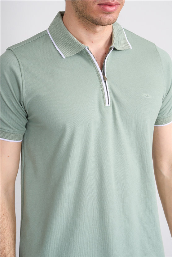 Troy Y26 26545 Çağla Erkek Pepe Fermuarlı Polo T-Shirt