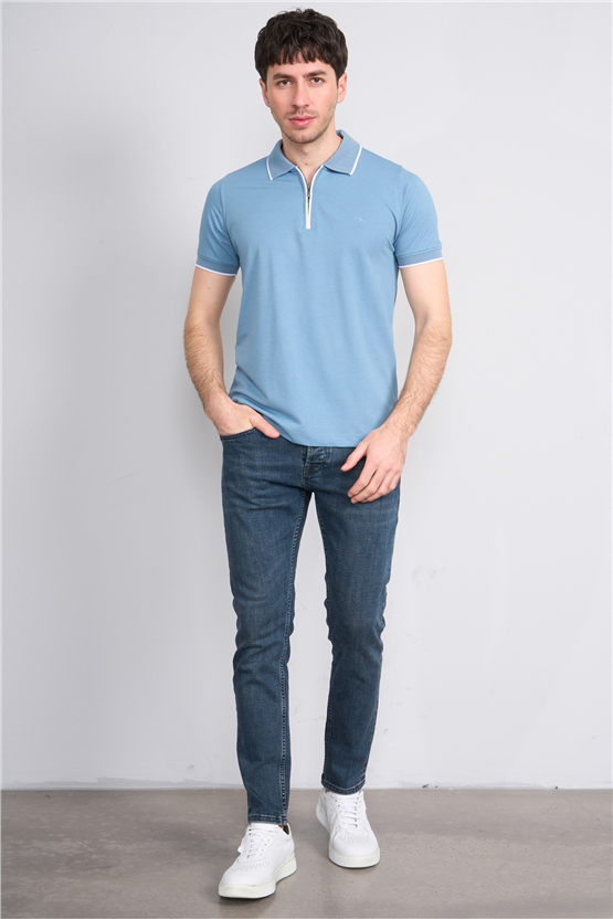 Troy Y26 26545 Prada Erkek Pepe Fermuarlı Polo T-Shirt