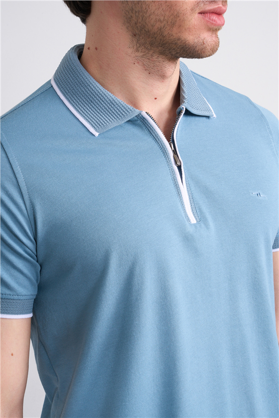 Troy Y26 26545 Prada Erkek Pepe Fermuarlı Polo T-Shirt