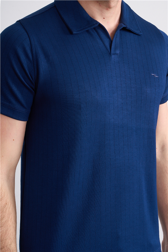Troy Y26 26551 Laci Erkek Cızgılı Oysho V Pat Polo Yaka T-Shirt