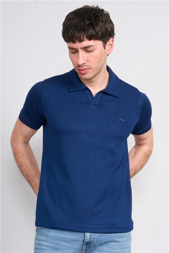 Troy Y26 26551 Laci Erkek Cızgılı Oysho V Pat Polo Yaka T-Shirt