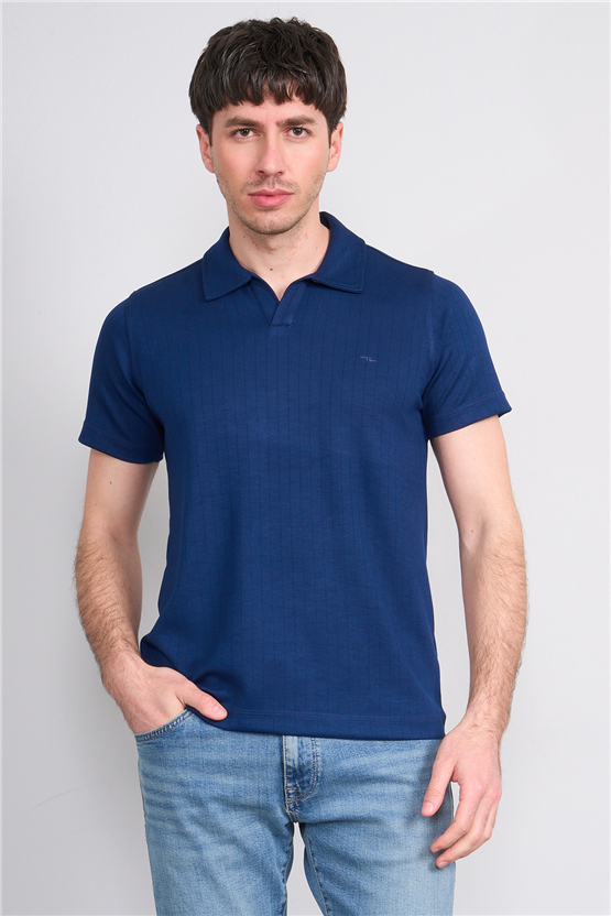 Troy Y26 26551 Laci Erkek Cızgılı Oysho V Pat Polo Yaka T-Shirt