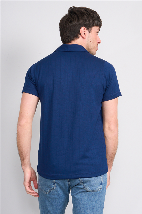 Troy Y26 26551 Laci Erkek Cızgılı Oysho V Pat Polo Yaka T-Shirt