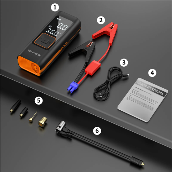 VENANDİN INFLAMO Kablosuz Akü Takviye Cihazı 150 PSI Hava Kompresörü Powerbank