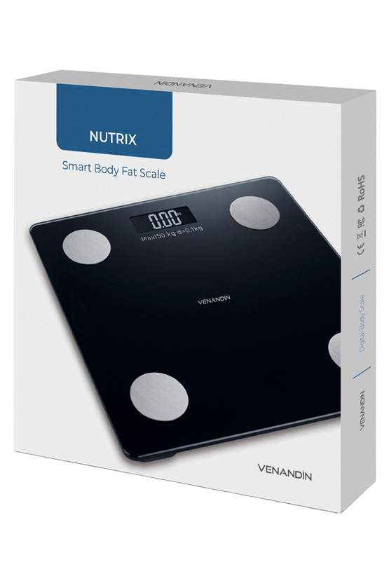 VENANDİN NUTRİX SCNTX-001 Bluetooth Akıllı Dijital Tartı Vücut Analiz Baskülü 