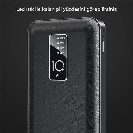 VENANDİN PWB10C1 10.000 Mah Powerbank Entegre Kablolu Dijital Göstergeli Taşınabilir Şarj Cihazı