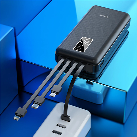 VENANDİN PWB20C1 20.000 Mah Powerbank Entegre Kablolu Dijital Göstergeli Taşınabilir Şarj Cihazı