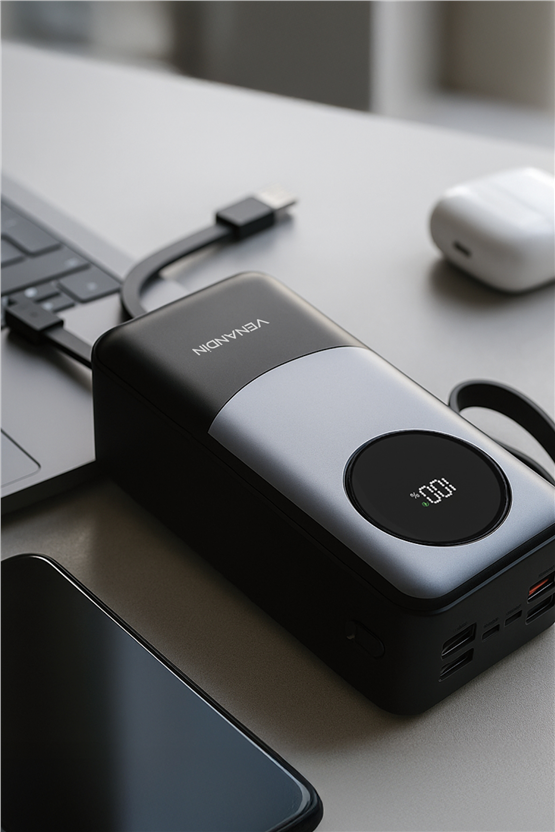 VENANDİN PWB40A1 40.000 Mah Powerbank 22.5W Hızlı Şarjlı Dijital Göstergeli Taşınabilir Şarj Cihazı