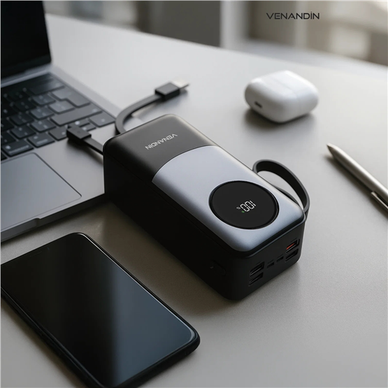 VENANDİN PWB40A1 40.000 Mah Powerbank 22.5W Hızlı Şarjlı Dijital Göstergeli Taşınabilir Şarj Cihazı