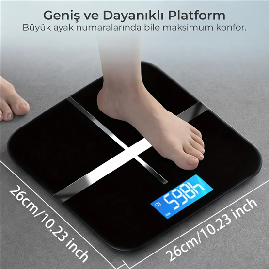 VENANDİN WITRAX SCVTX-001 Bluetooth Akıllı Dijital Tartı Vücut Analiz Baskülü 180 KG