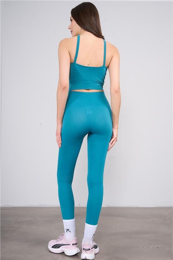 Volumex Y25 Vlmb-1386 Petrol Kadın Sporcu Bustıyerı Ve Taytlı Ikılı Takım