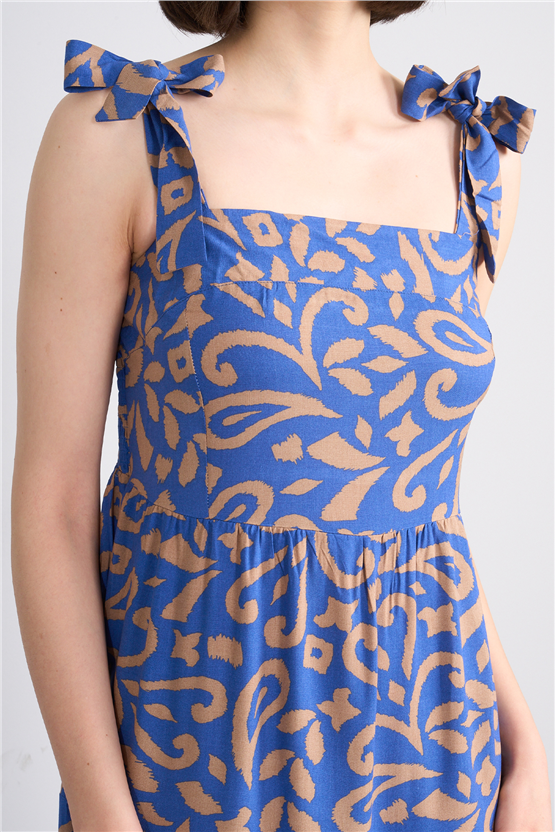 Volumex Y26 Ss-522 Mavi Kadın Askılı Elbise