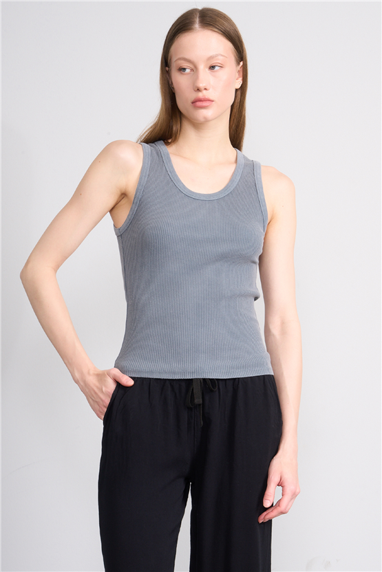 Volumex Y26 Vlmb-512/1 Antrasıt Kadın Atlet Crop T-shirt