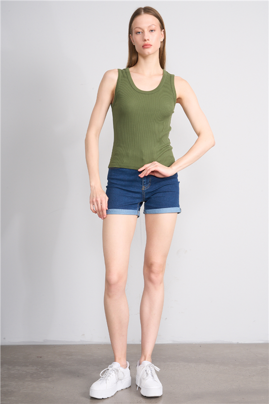 Volumex Y26 Vlmb-512/1 Haki Kadın Atlet Crop T-shirt