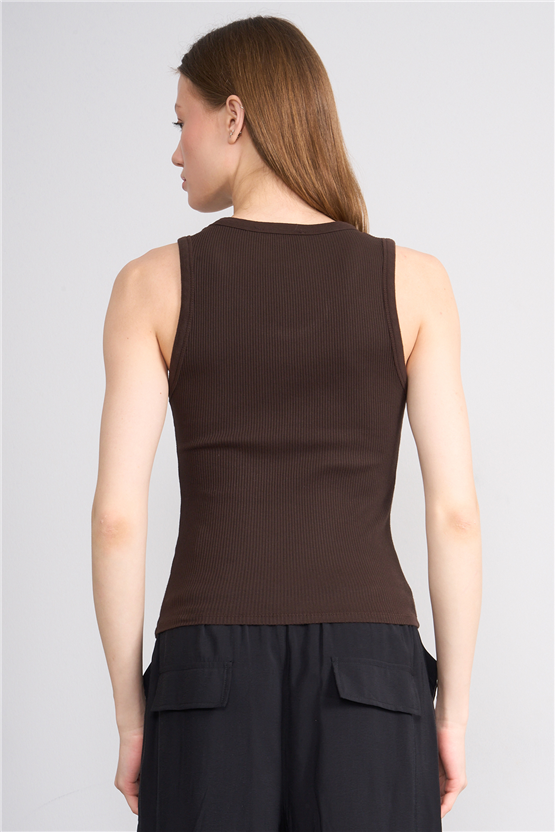 Volumex Y26 Vlmb-512/1 Kahve Kadın Atlet Crop T-shirt