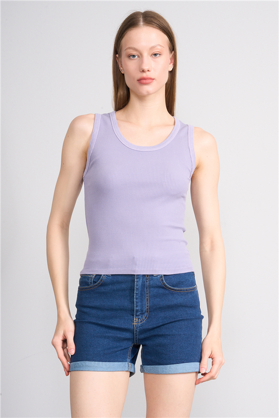 Volumex Y26 Vlmb-512/1 Lila Kadın Atlet Crop T-shirt
