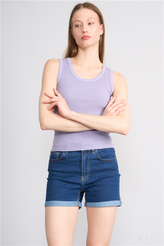 Volumex Y26 Vlmb-512/1 Lila Kadın Atlet Crop T-shirt