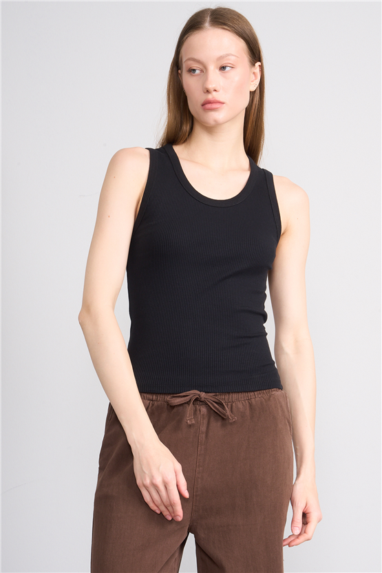 Volumex Y26 Vlmb-512/1 Siyah Kadın Atlet Crop T-shirt