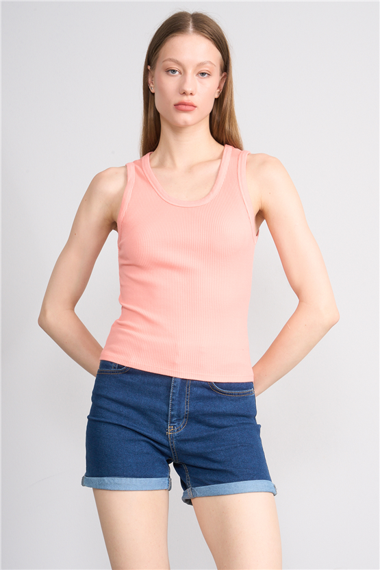 Volumex Y26 Vlmb-512/1 Yavruağzı Kadın Atlet Crop T-shirt