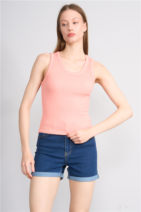 Volumex Y26 Vlmb-512/1 Yavruağzı Kadın Atlet Crop T-shirt