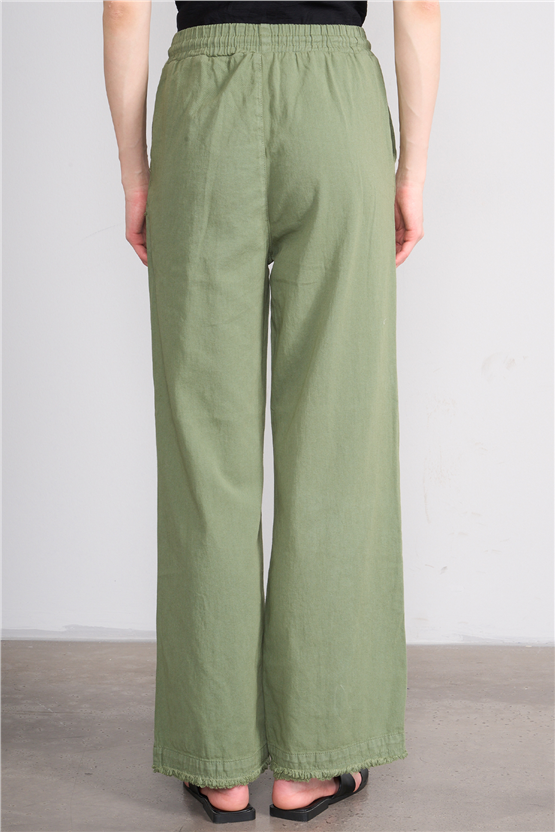 Volumex Y26 Z-233 Açık Haki Kadın Bol Gabardin Pantolon